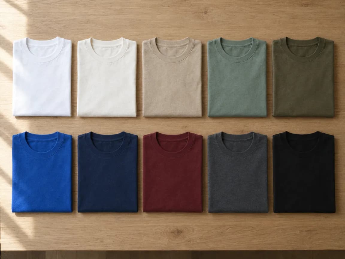 T-shirt piegate nei colori essenziali, dal bianco al nero