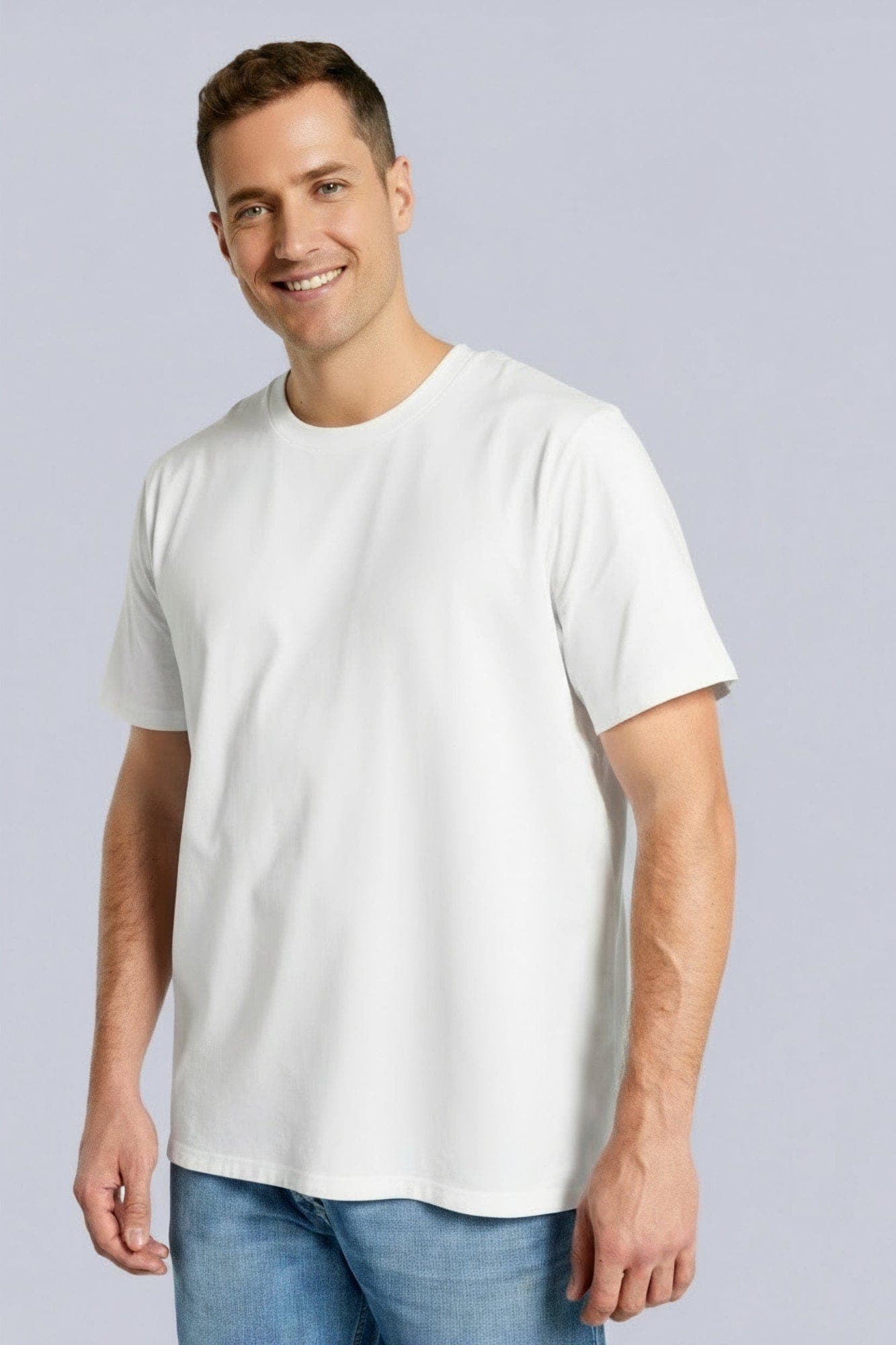 T-shirt Classica Bianco puro, indossata, vista frontale