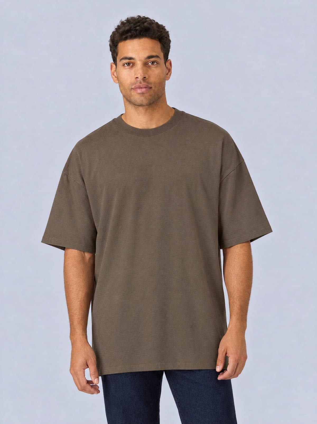 T-shirt Oversize color mocha, vista frontale